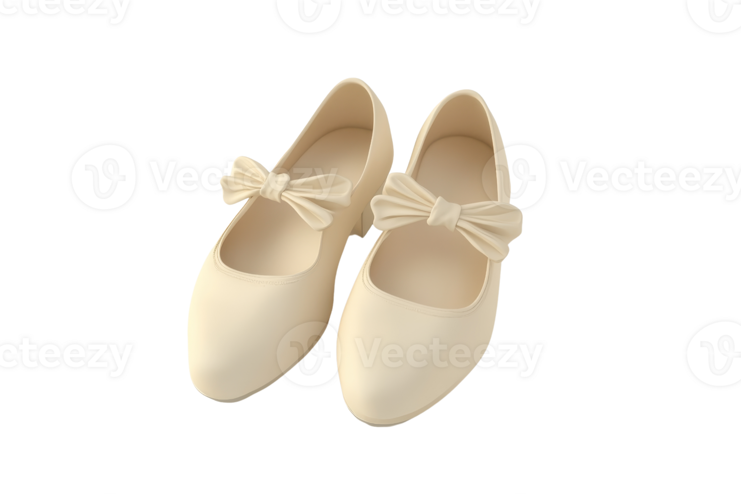 Elegant beige ballet flats adorned with bows. Perfect for casual or formal wear. Comfortable and stylish footwear choice for any occasion. png