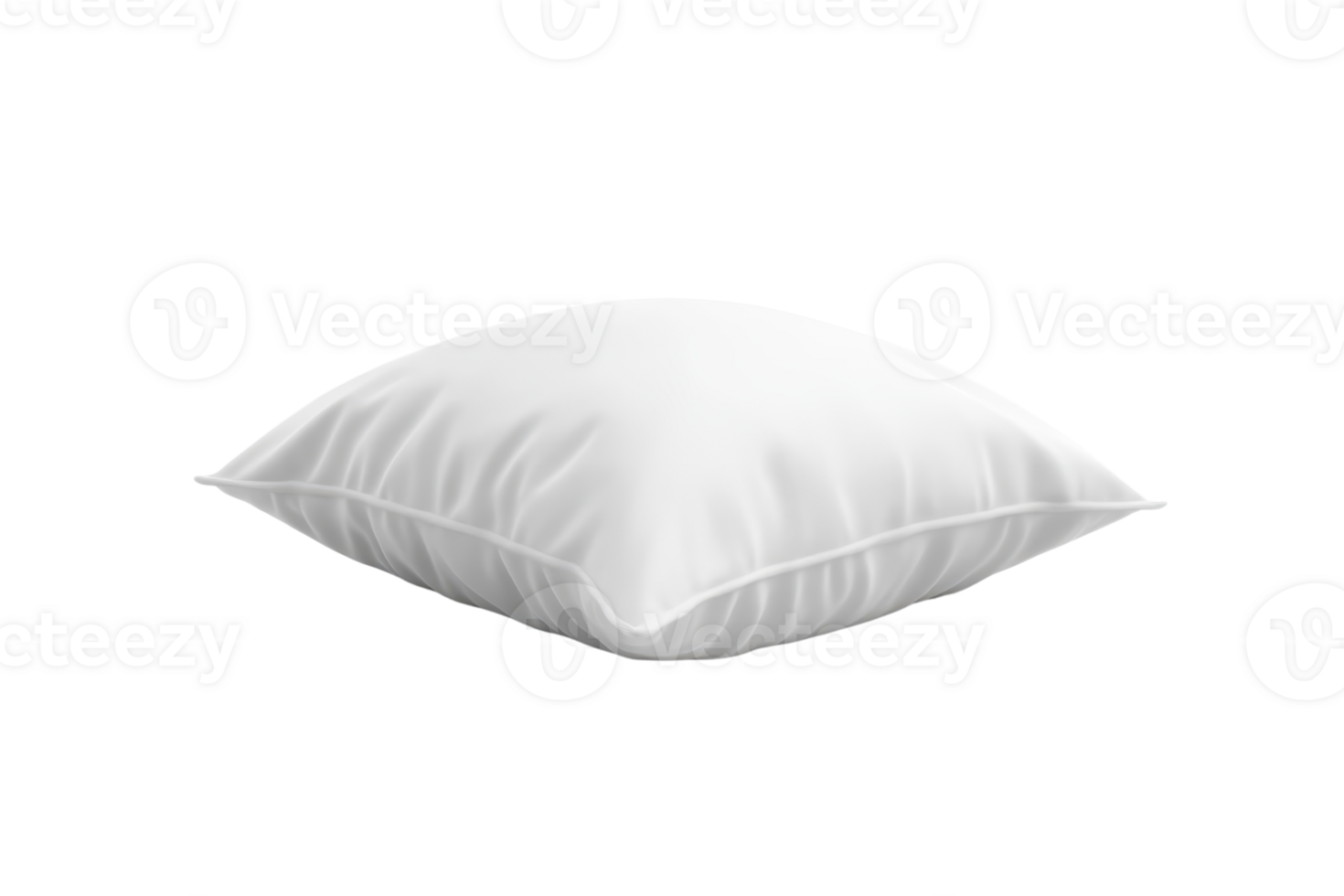 Plush white pillow isolated on a transparent background. ideal for bedding, home decor, and relaxation concepts in stock image collections. png