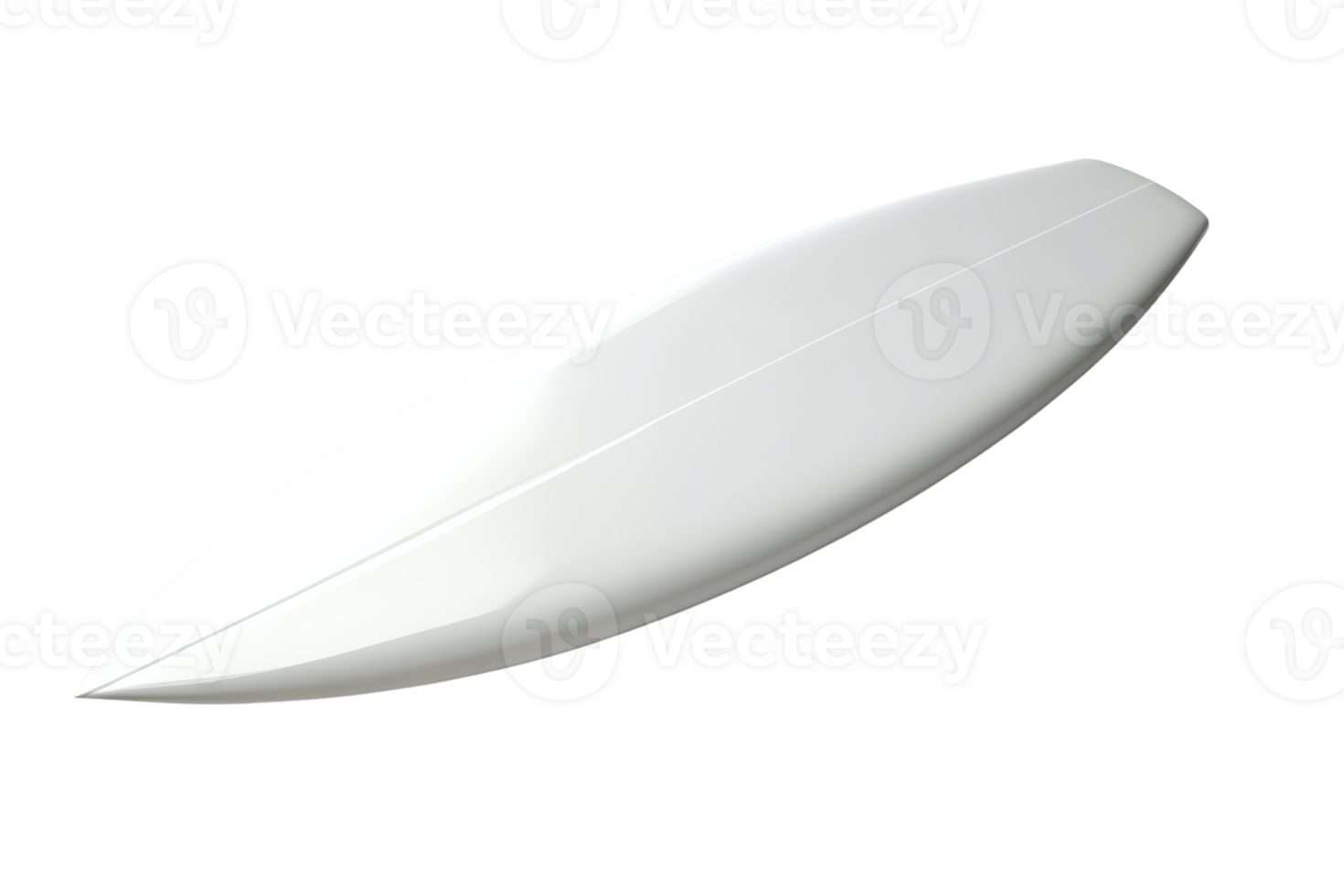 High-quality image of a sleek white surfboard on transparent background, perfect for sports and ocean-themed designs. png