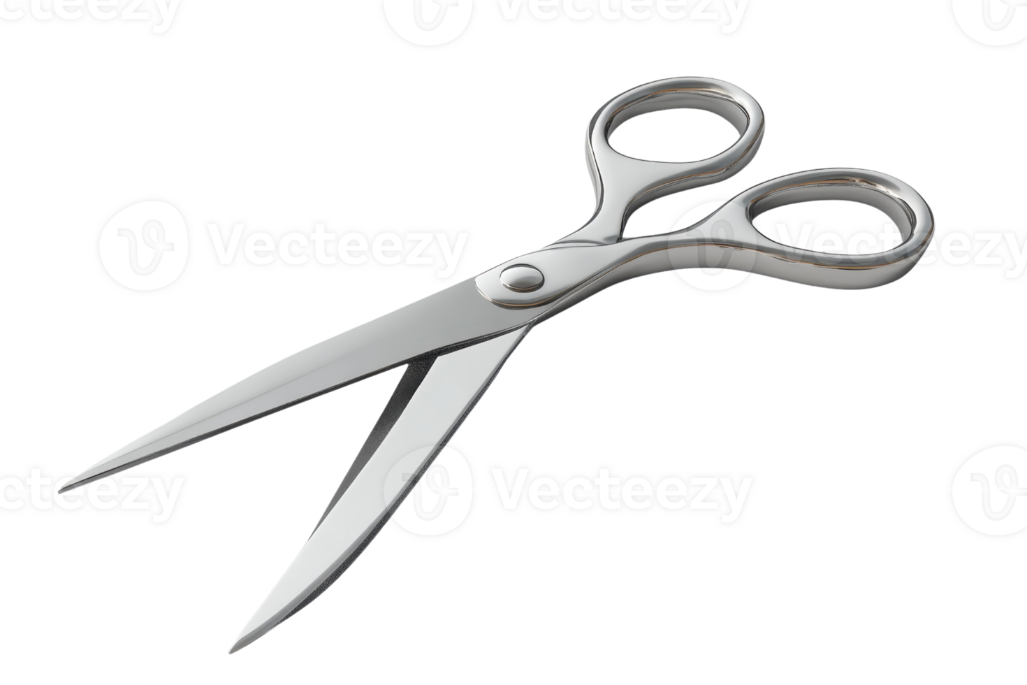High-quality image of silver scissors isolated on a transparent background. perfect for design and creative projects. png