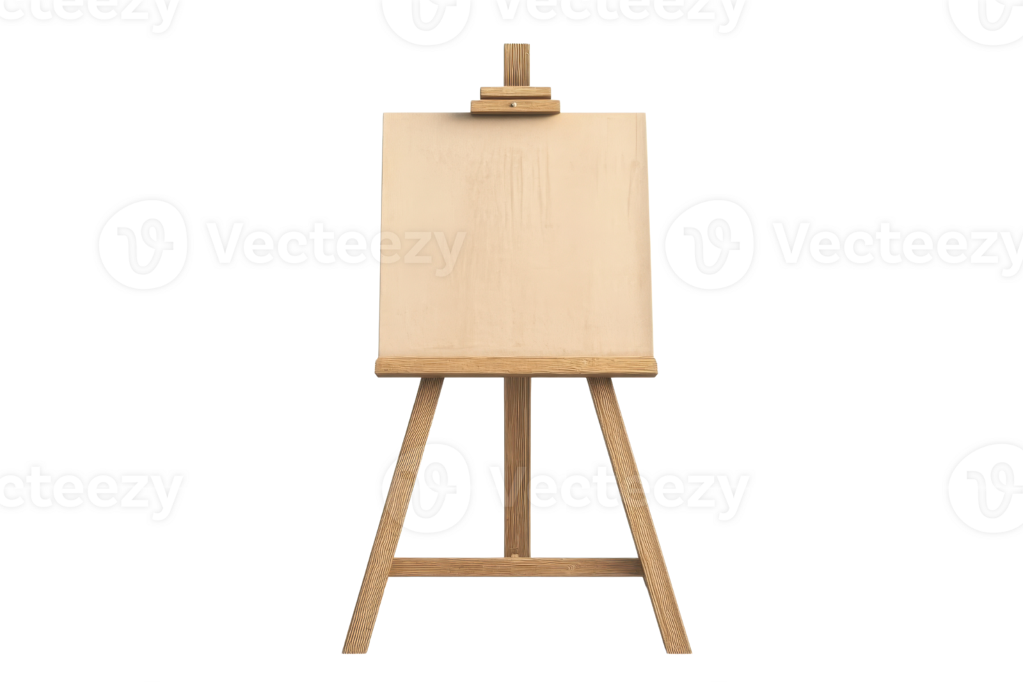 Wooden easel with blank canvas isolated on transparent background. perfect for artists, painters, and creative projects. png