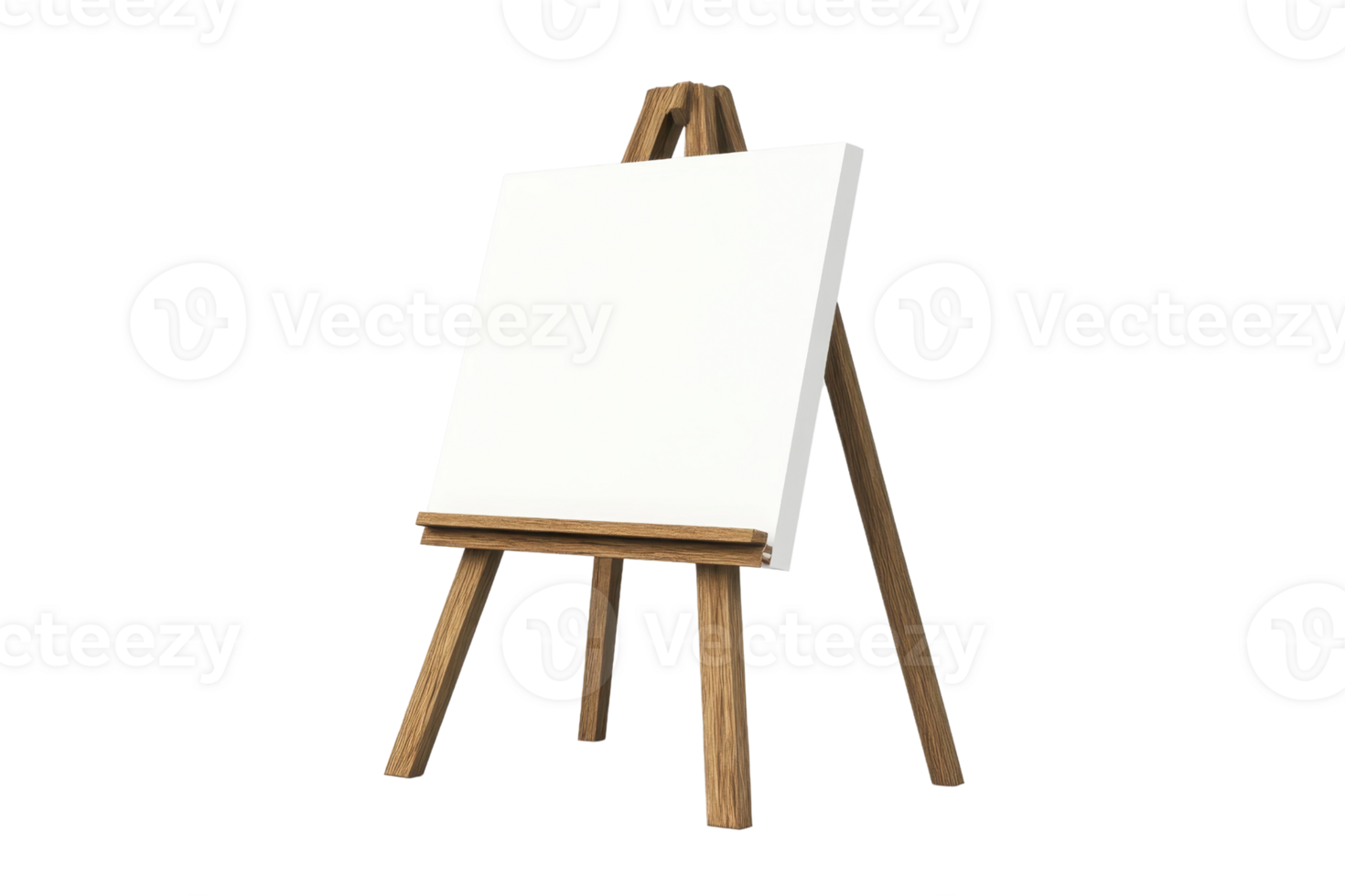 Empty artist easel with blank canvas ready for a painting. Ideal for creative projects, art classes, and design mockups. png