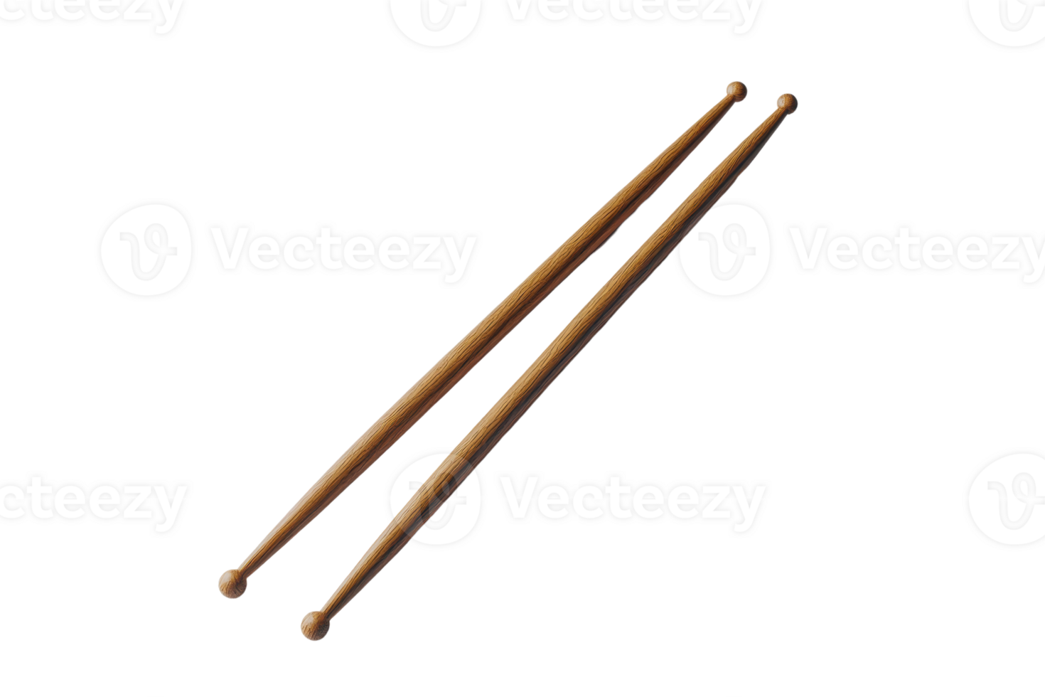 Two wooden drumsticks isolated on a transparent background. Perfect for musicians, drummers, and music enthusiasts. High-quality stock photo. png