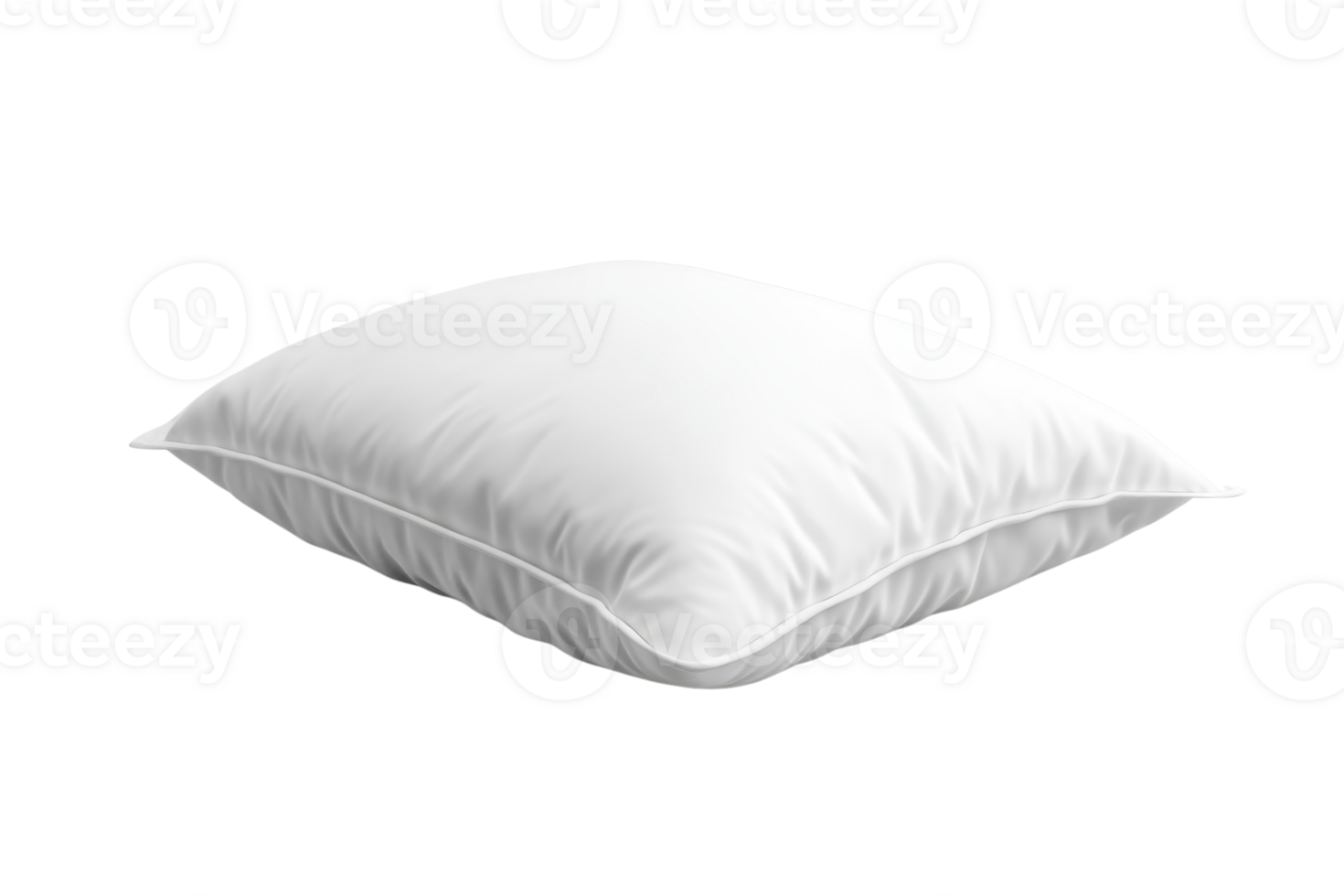 A soft, white pillow with a smooth texture, perfect for a comfortable sleep or as a decorative piece in home decor. Isolated on a transparent background. png