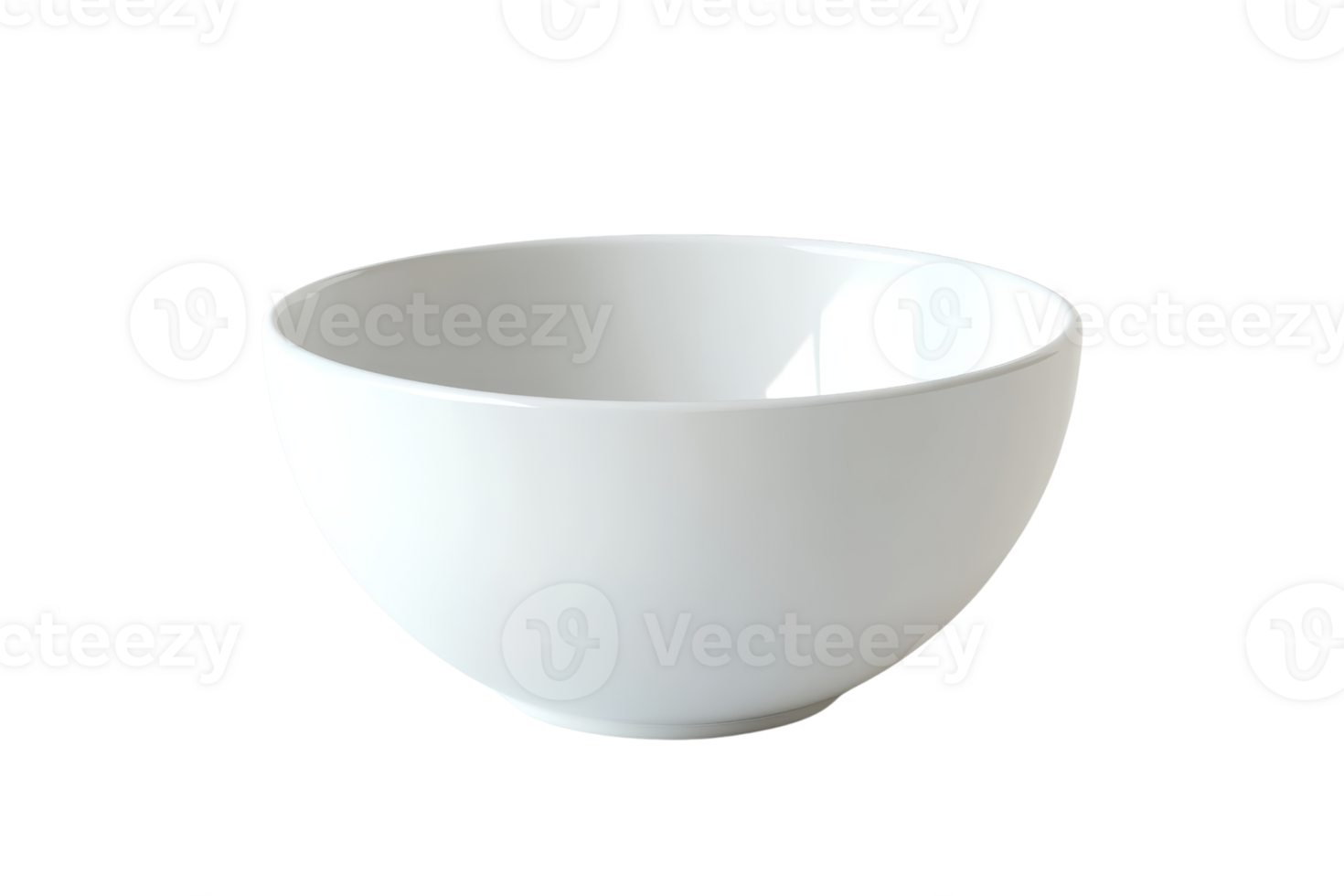 Simple, elegant white ceramic bowl with a glossy finish perfect for serving soups, salads, or cereals. Modern minimalist tableware accessory. png