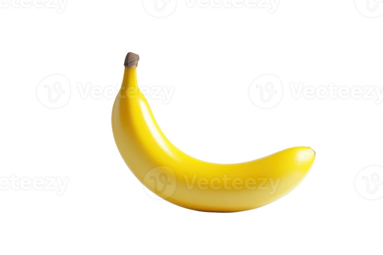 A single, ripe yellow banana isolated on a transparent background. perfect for health, nutrition, and tropical fruit concepts in stock photography. png