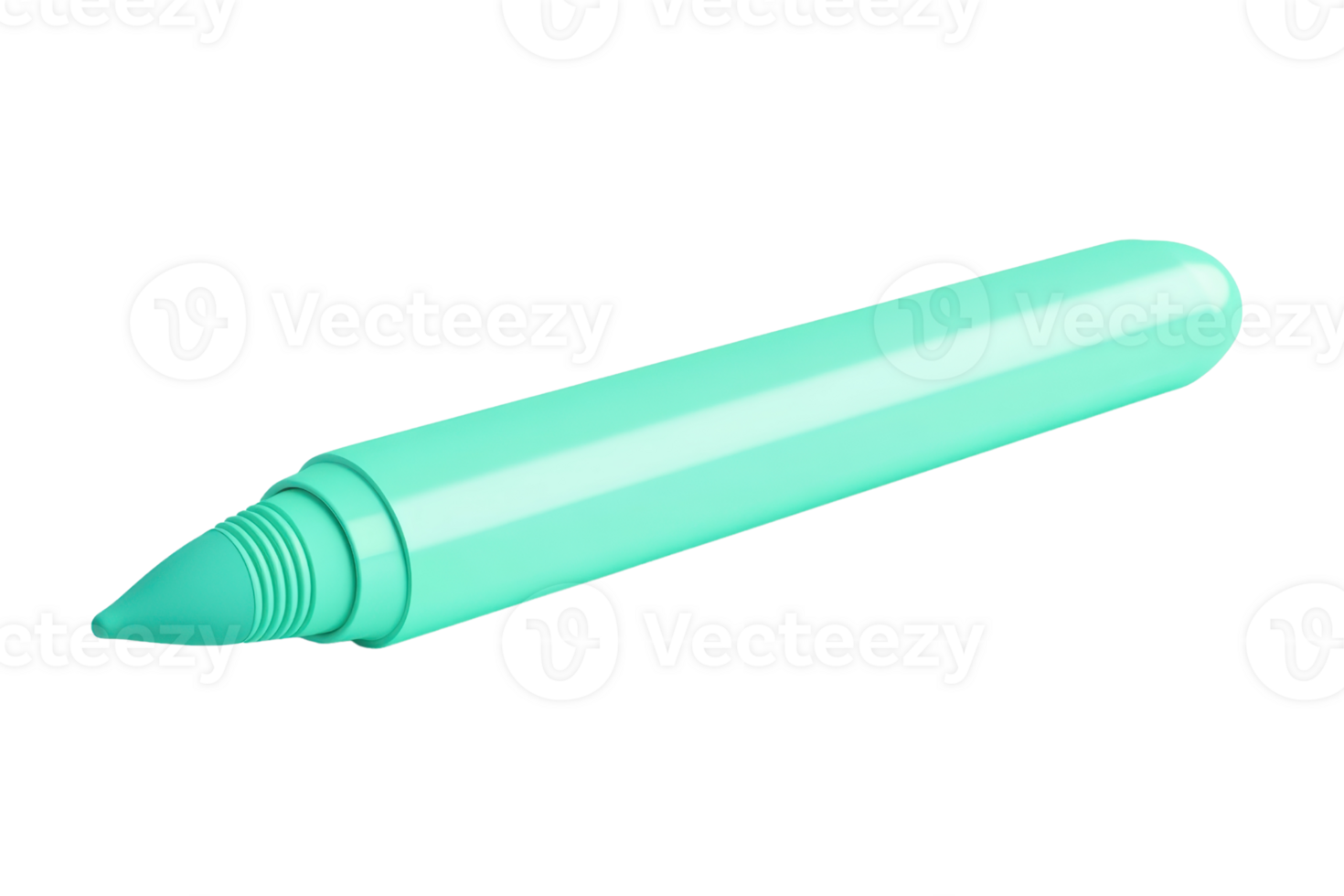 A teal-colored crayon isolated on a transparent background. Simple and bold, ideal for creative and educational uses. png