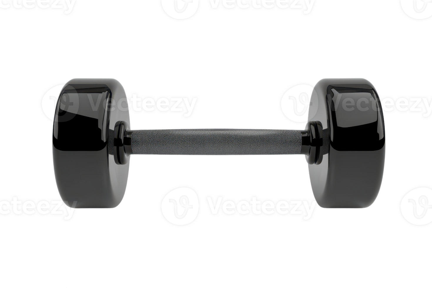 Black dumbbell isolated on a transparent background. perfect for fitness, exercise, gym, and training concepts. png