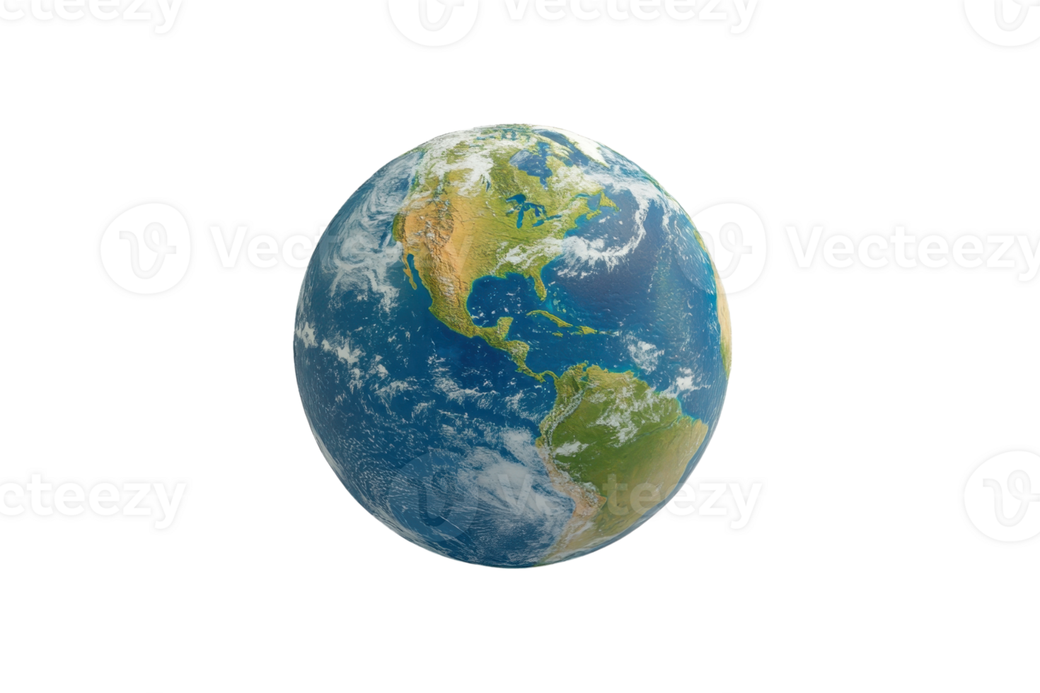 High-resolution image of Earth showing the continents and oceans from a space view. Perfect for educational and environmental themes. png