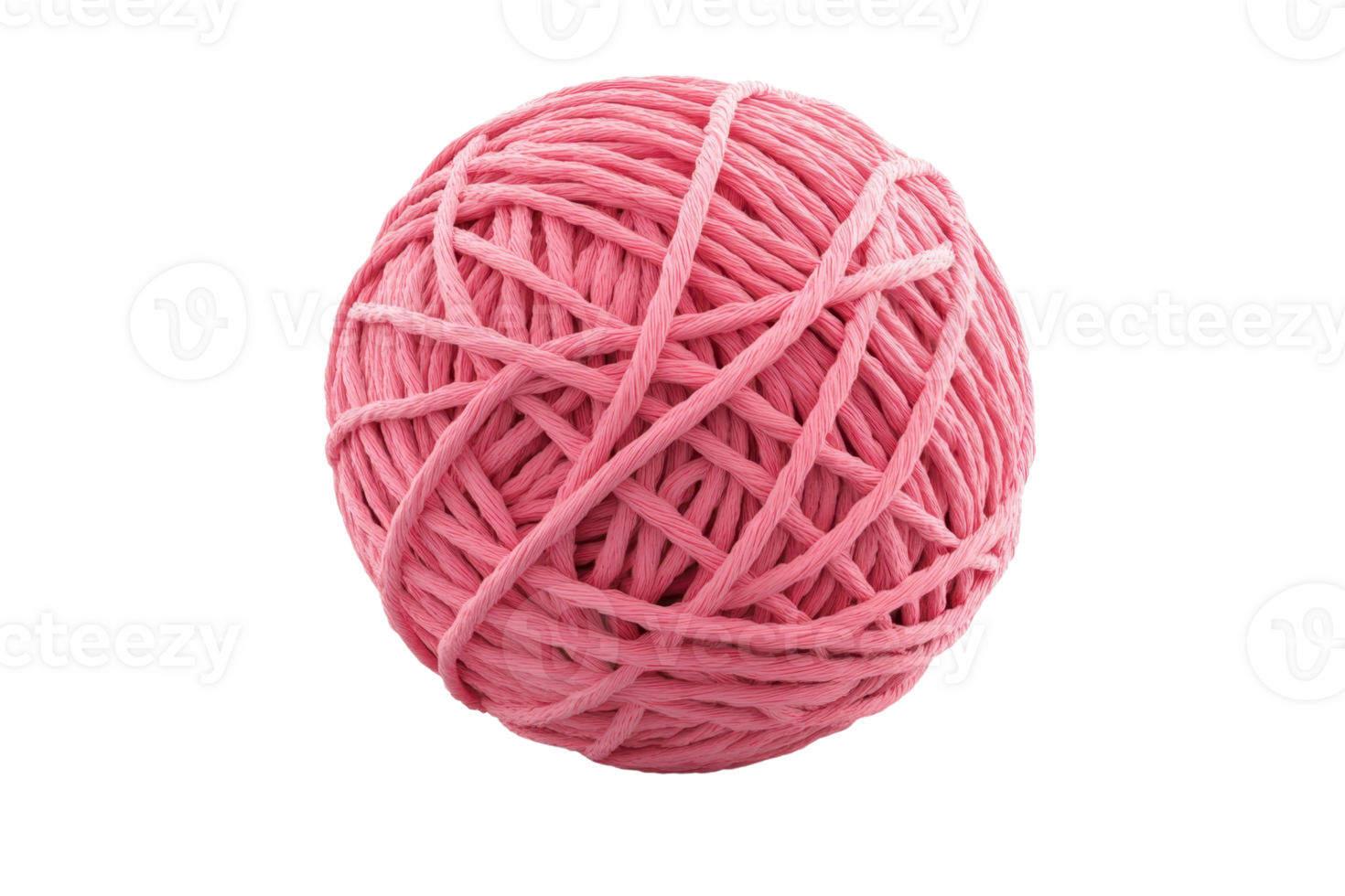 Close-up of a pink yarn ball isolated on a transparent background. Perfect for knitting, crafting, and DIY projects. png