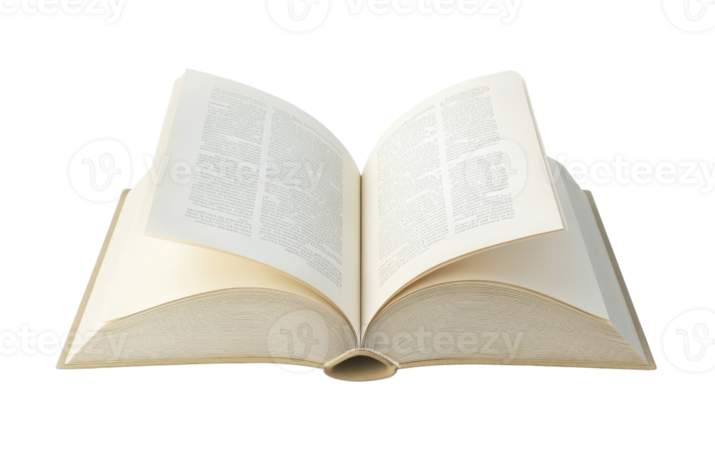 Open book with visible text on transparent background. perfect for education, literature, and knowledge themes in stock photography. png
