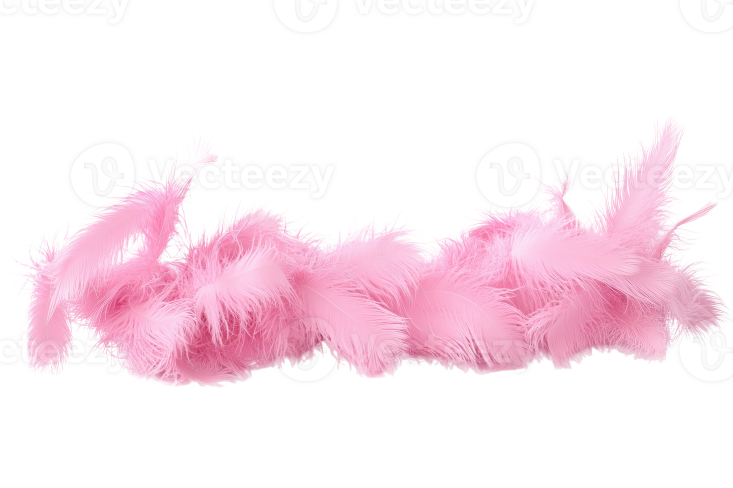 Pink fluffy feather boa on a transparent background. perfect for decorative and costume use. Vibrant color and soft texture ideal for parties and events. png