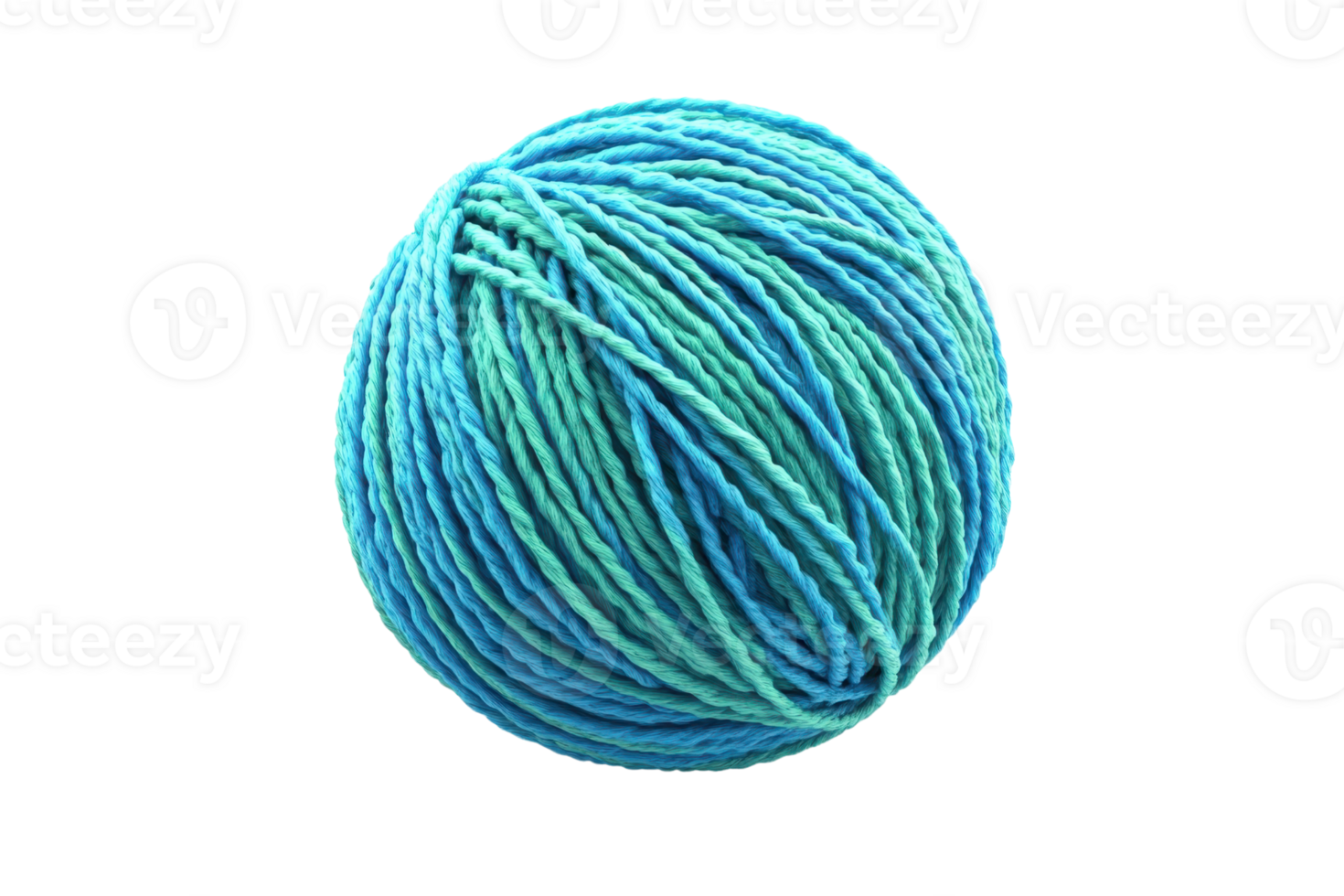 A vibrant ball of blue and green yarn, perfect for knitting or crocheting projects. Ideal for adding a splash of color to handmade crafts. png