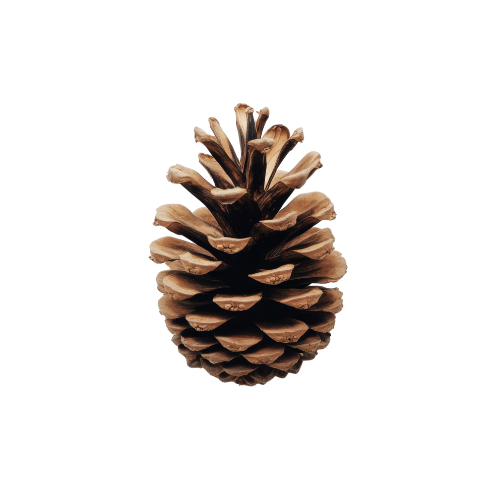 A single pine cone resting on a clean transparent background showcasing its natural texture and form, Pine cone on transparent background png