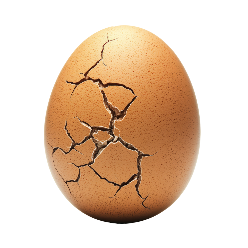 Cracked eggshell with intricate patterns isolated on backdrop highlighting texture and design, Cracked egg isolated png