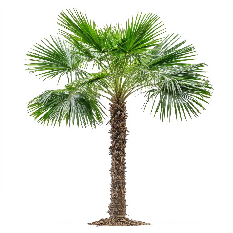 Asian Palmyra palm standing tall with lush green fronds on a transparent background, Asian Palmyra palm isolated on transparent background png