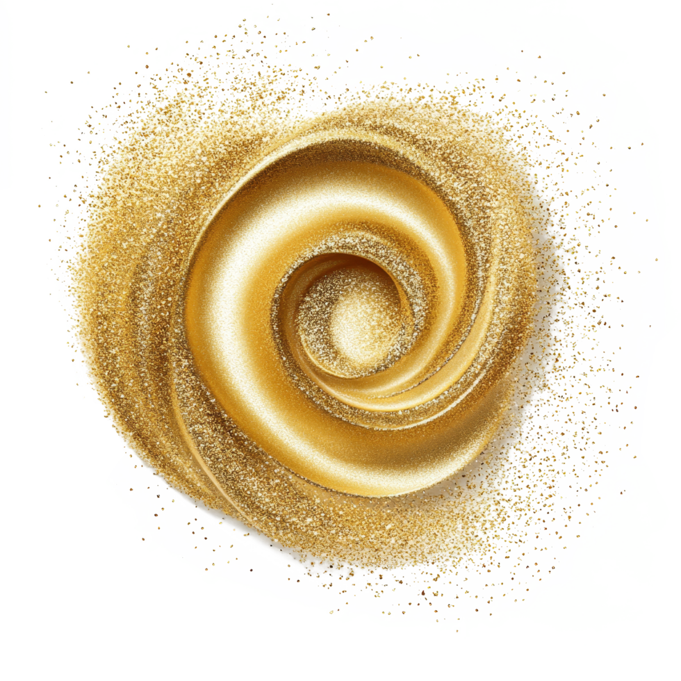 Elegant gold dust swirl on a transparent background showcasing shimmering beauty and artistry in creative design, Gold Dust Swirl Elegance, file of isolated object on transparent background png