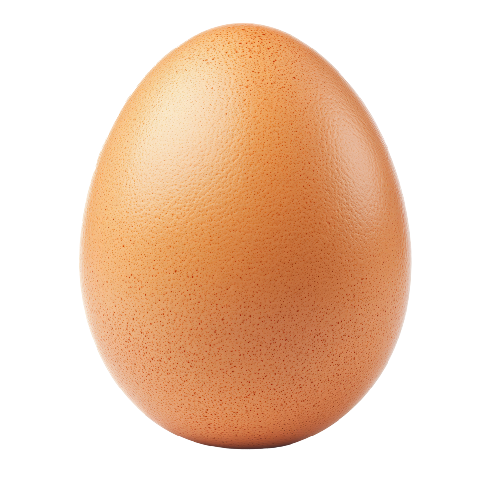 Brown egg isolated on a clean transparent background, showcasing its smooth texture and natural color, egg isolated on transparent background png
