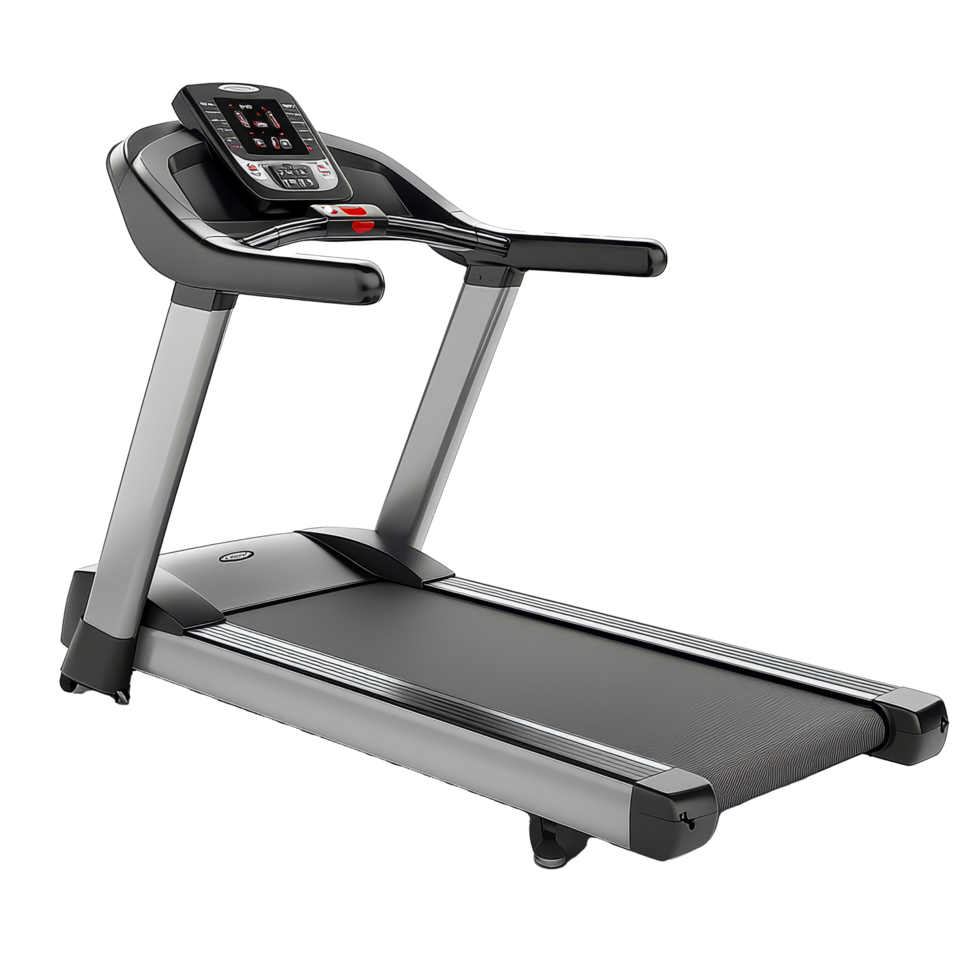 Modern treadmill for home fitness equipment ideal for daily workouts and exercise routines, Modern Treadmill, Home Fitness Equipment, Isolated on transparent background Background png