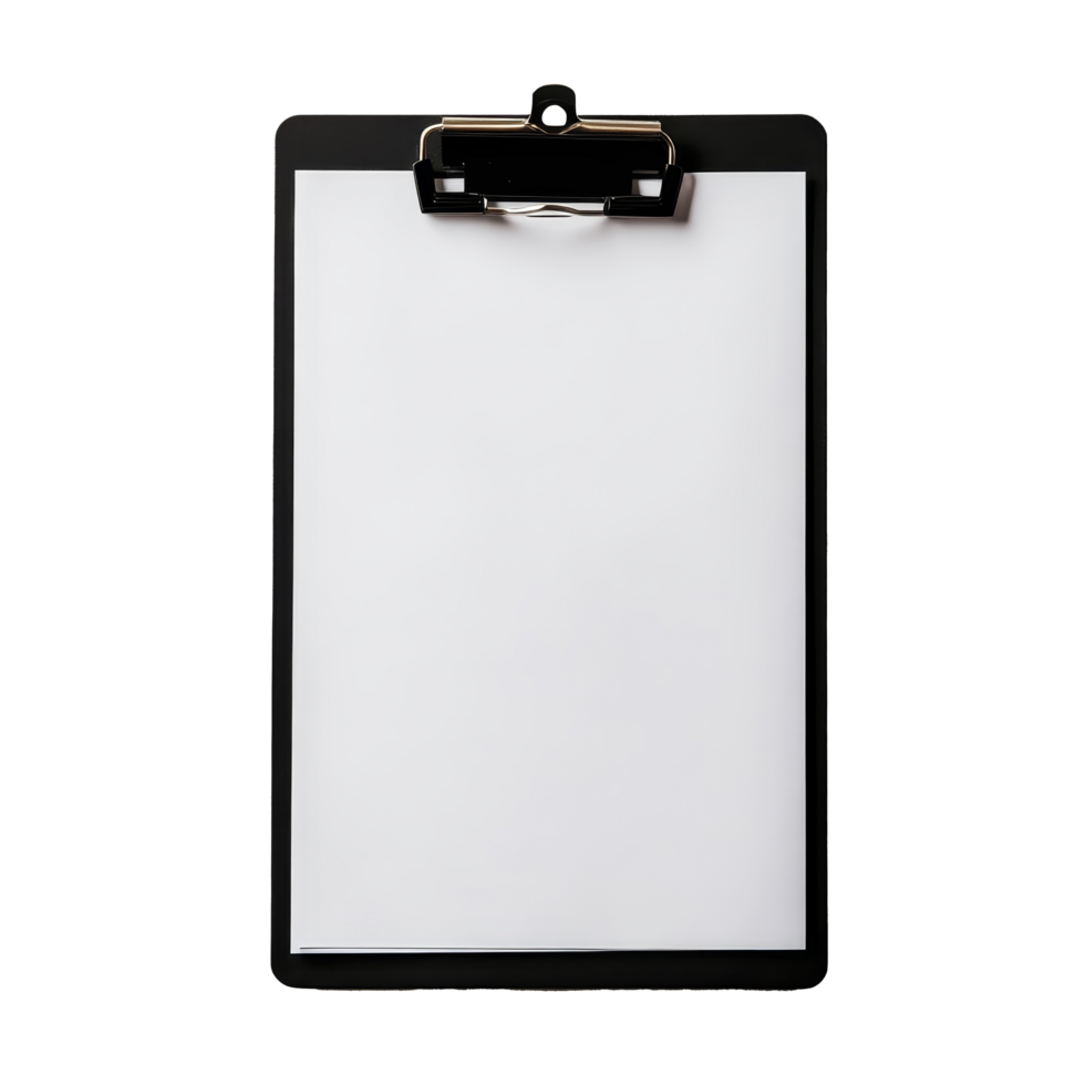 A black clipboard with a top clip displaying blank paper ready for notes and tasks, Brown clipboard with clip at the top for papers png