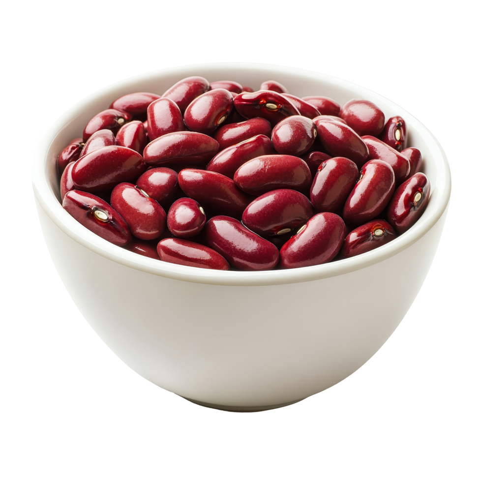 A bowl of red beans on a transparent background perfect for healthy cooking and meal preparation, Red beans in transparent bowl isolated on transparent background png