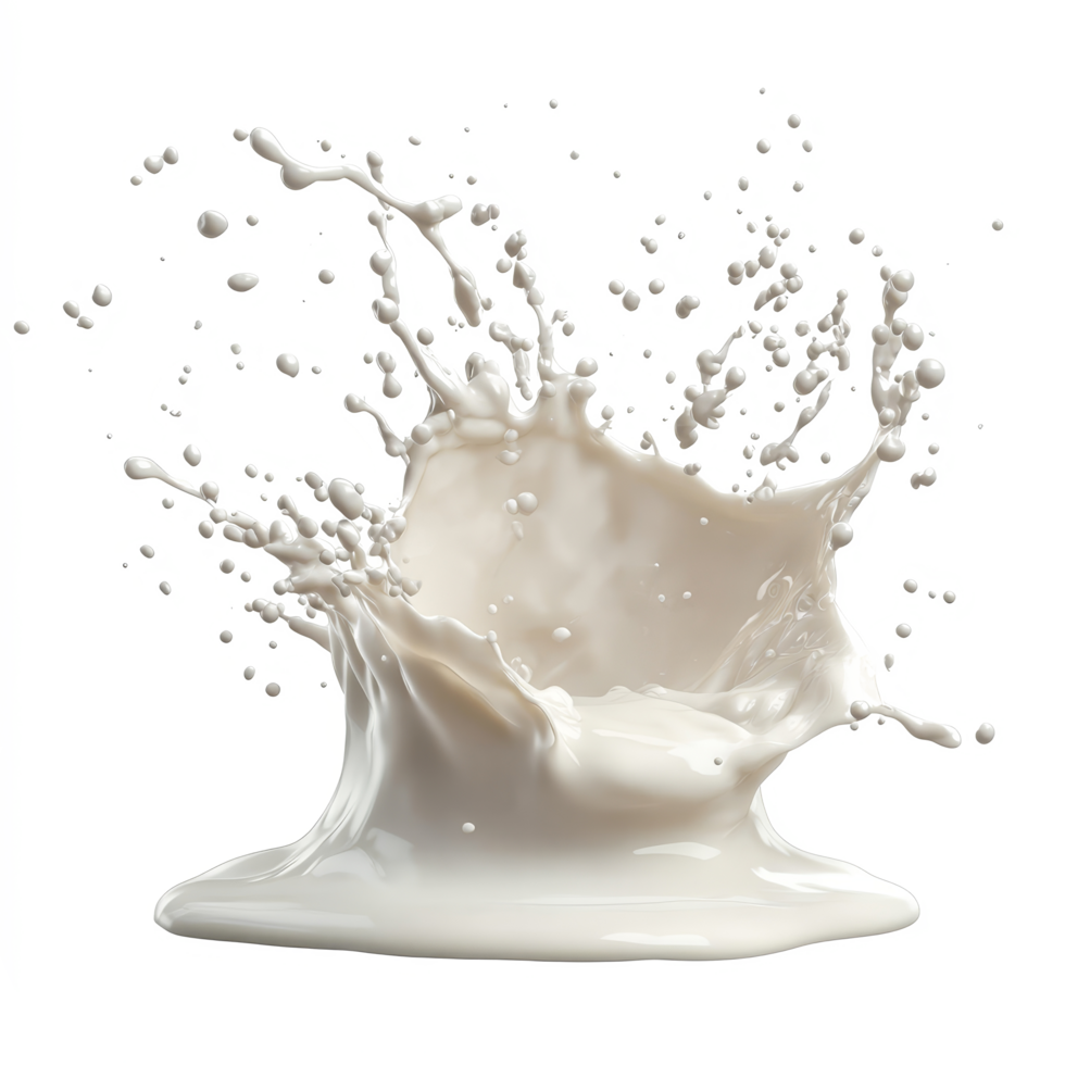 Curved milk splash forms a dynamic shape against a bright background, capturing the essence of fluid motion and dairy freshness, Curve milk splash isolated Stock Photo png