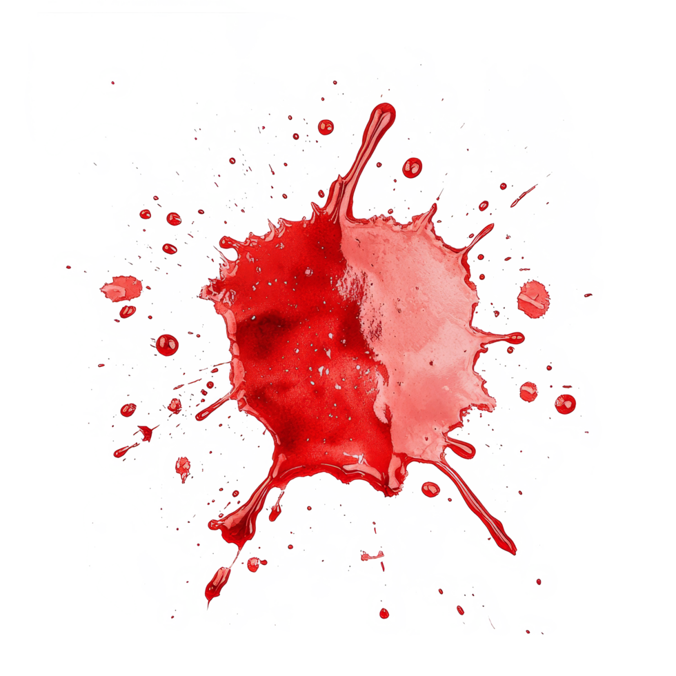 Isolated blood stain on transparent background showcasing vibrant red tones and textures, Blood stain isolated on transparent background png