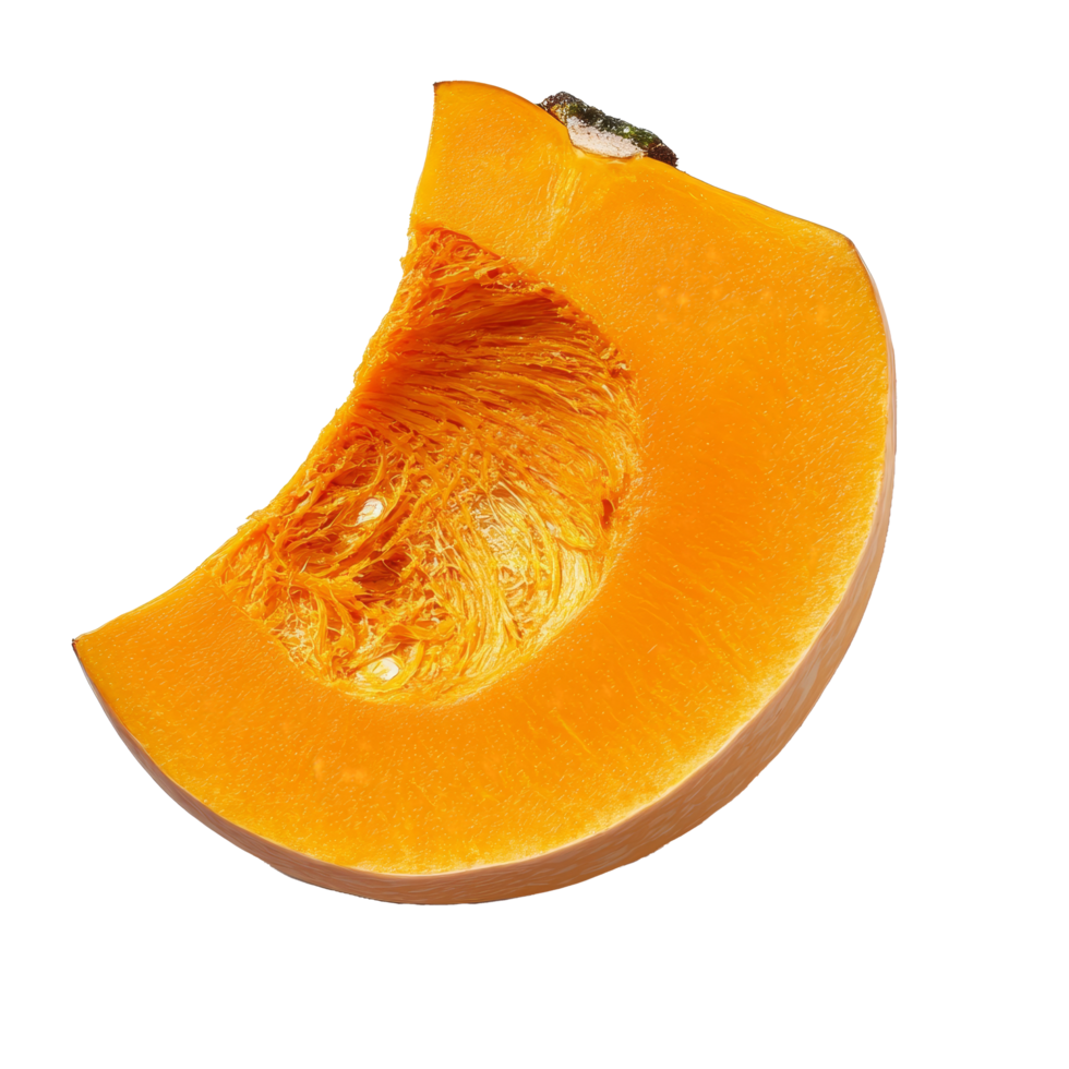 Fresh butternut squash slice isolated on a clean transparent background for culinary and decorative use, butternut squash slice isolated on transparent background png