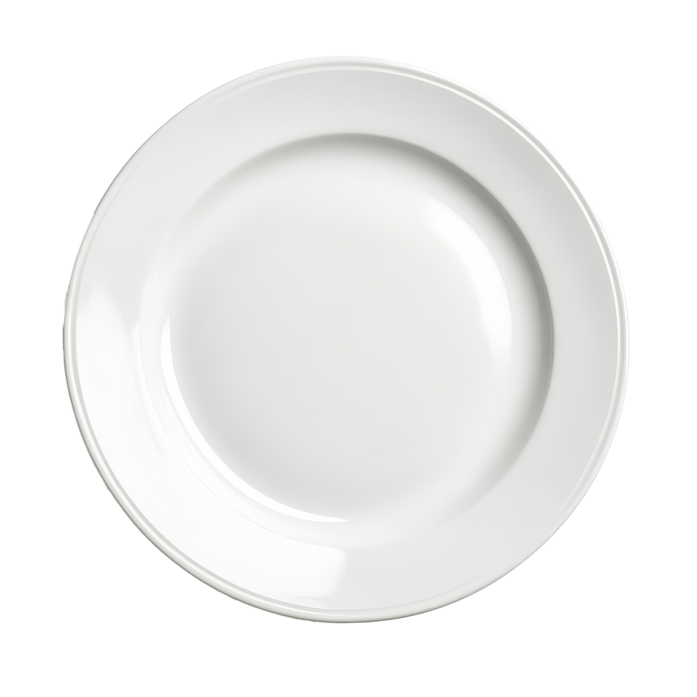 A simple ceramic transparent plate isolated on a transparent background perfect for showcasing culinary delights and elegant dining settings, transparent ceramic plate isolated on transparent background png