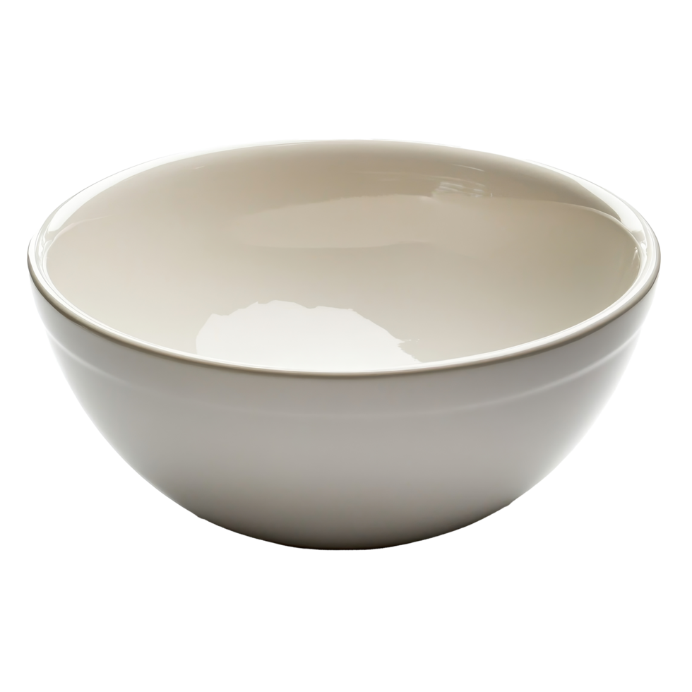 An empty ceramic bowl on a transparent background ready for serving delicious food or snacks at any time of day, empty bowl on transparent backgroundfile png