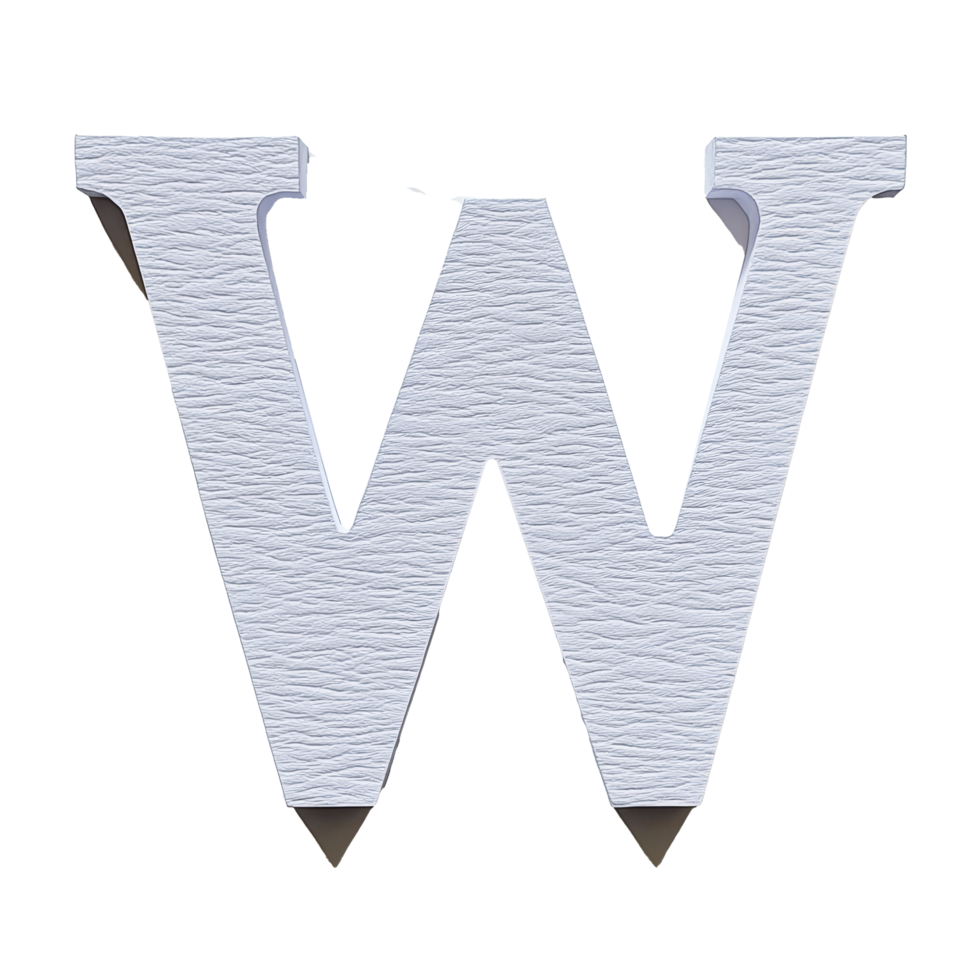 Crafting words with a transparent textured consonant letter W on a smooth surface for creative projects at home, consonant letter a is used to make words on transparent backgroundfile png