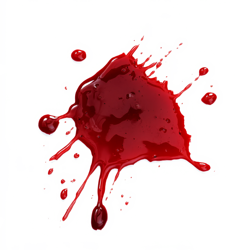 Realistic blood stain on transparent surface depicting a dramatic scene of potential injury or violence, Real Blood Stain On transparent background png