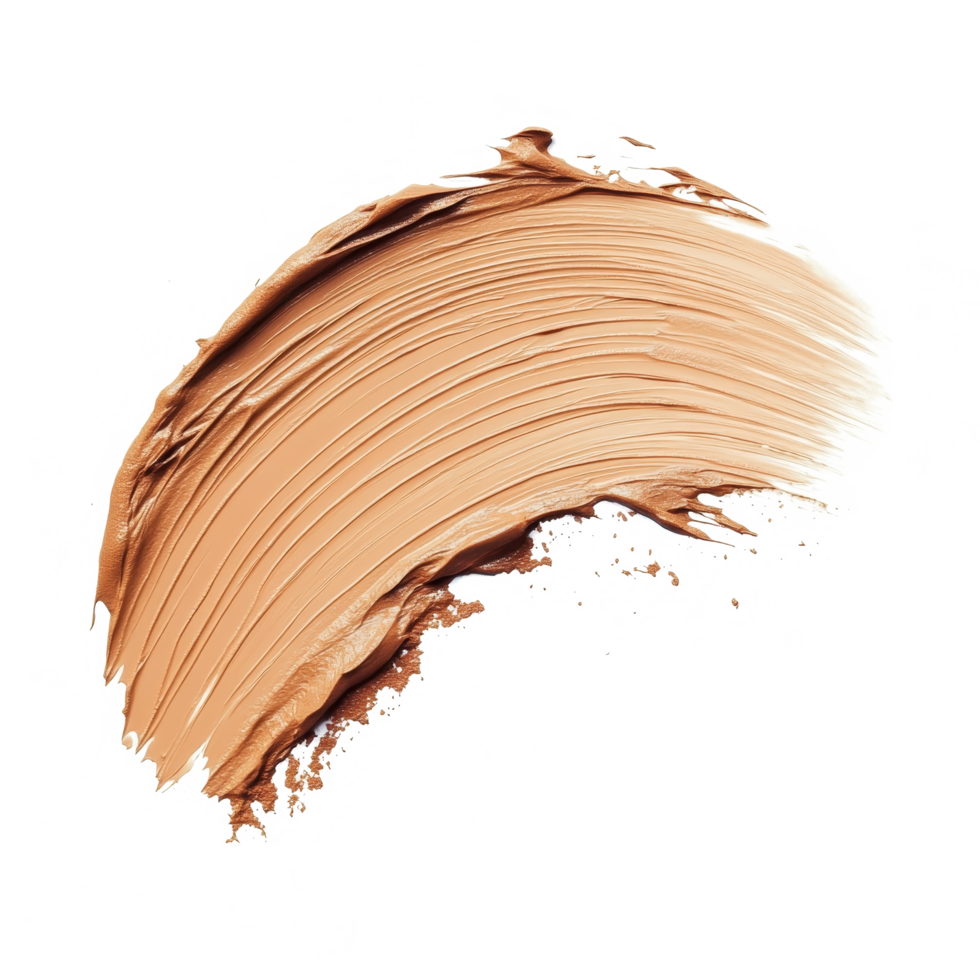 A smooth smear of skin-toned makeup on a clean, isolated transparent background showcasing a perfect blend, skin toned makeup smear isolated png
