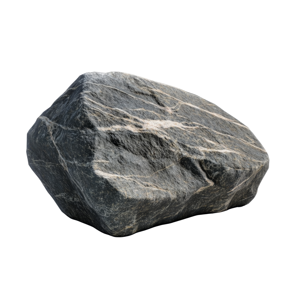 This unique rock features natural textures and patterns on a transparent background, perfect for art or landscaping, Rock shape on transparent background png