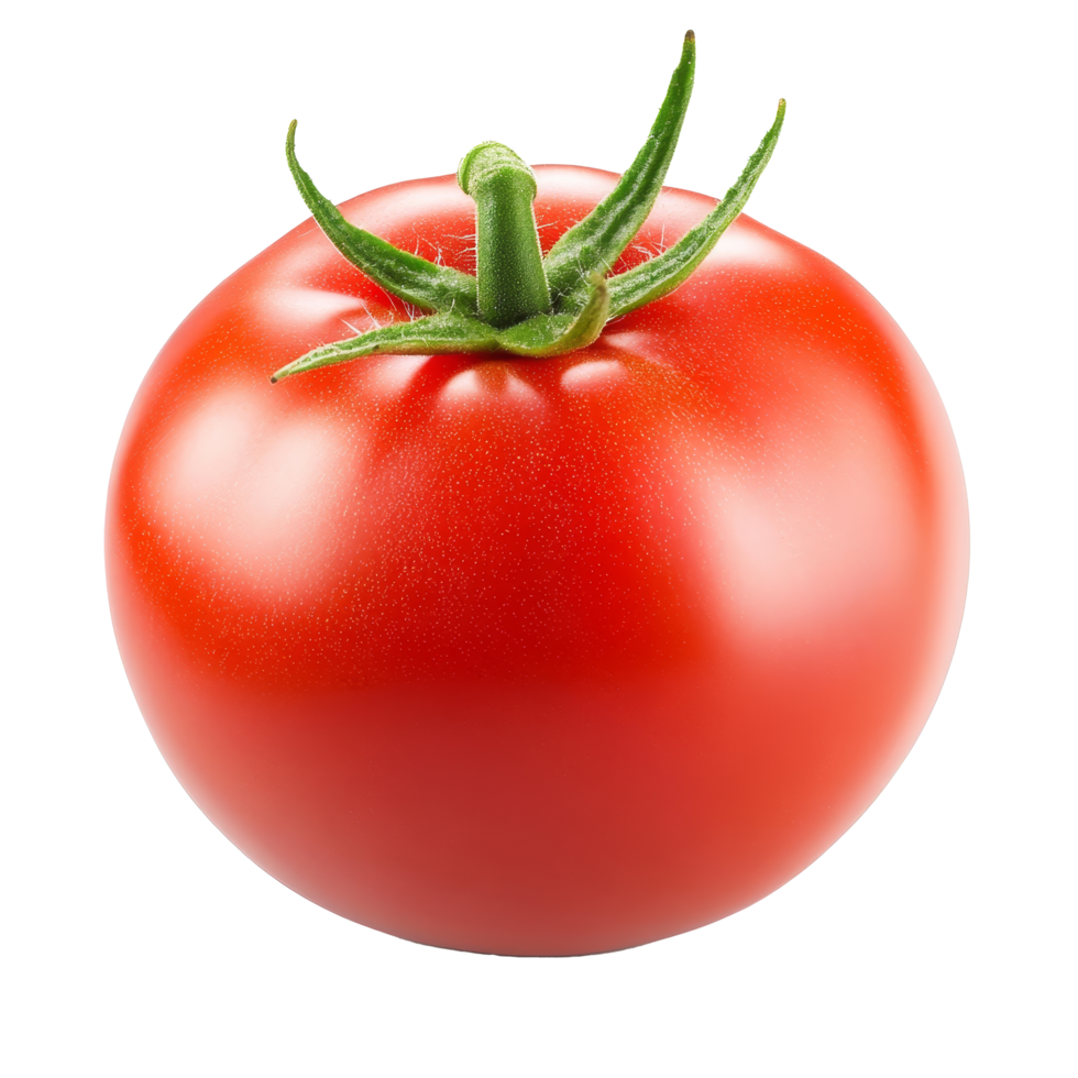 Fresh red tomato isolated on a clean transparent background, showcasing its vibrant color and smooth texture, Tomato vegetable isolated on transparent background png