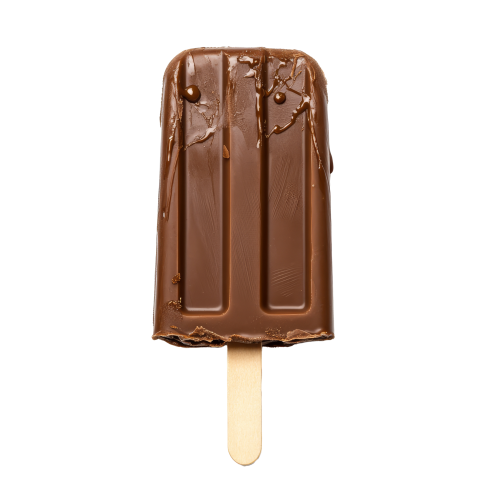 Delicious chocolate popsicle isolated on a transparent background, perfect for a refreshing treat during warm weather, Chocolate Popsicle Isolated on transparent background png