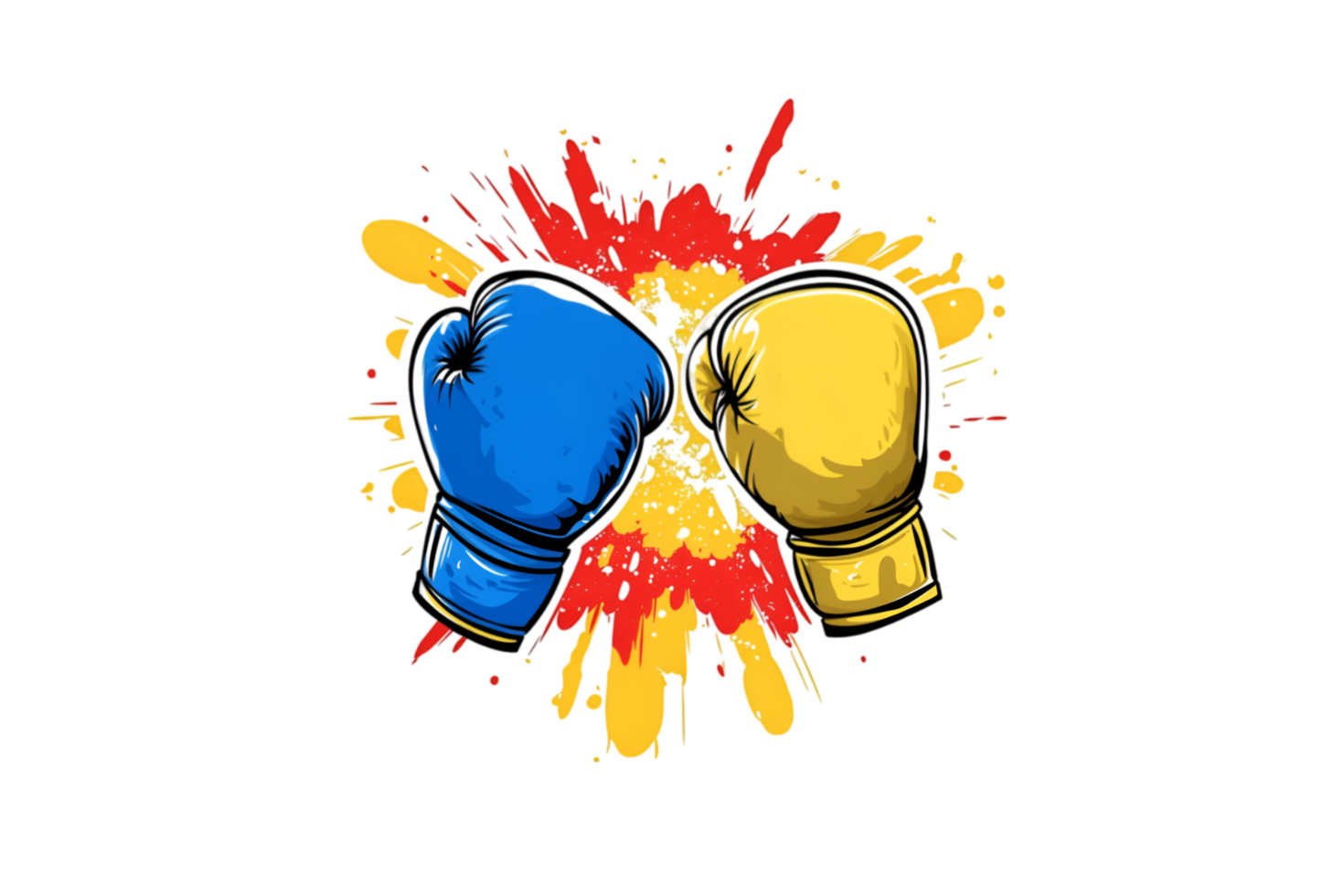 Boxing gloves with explosion isolated on a transparent background png