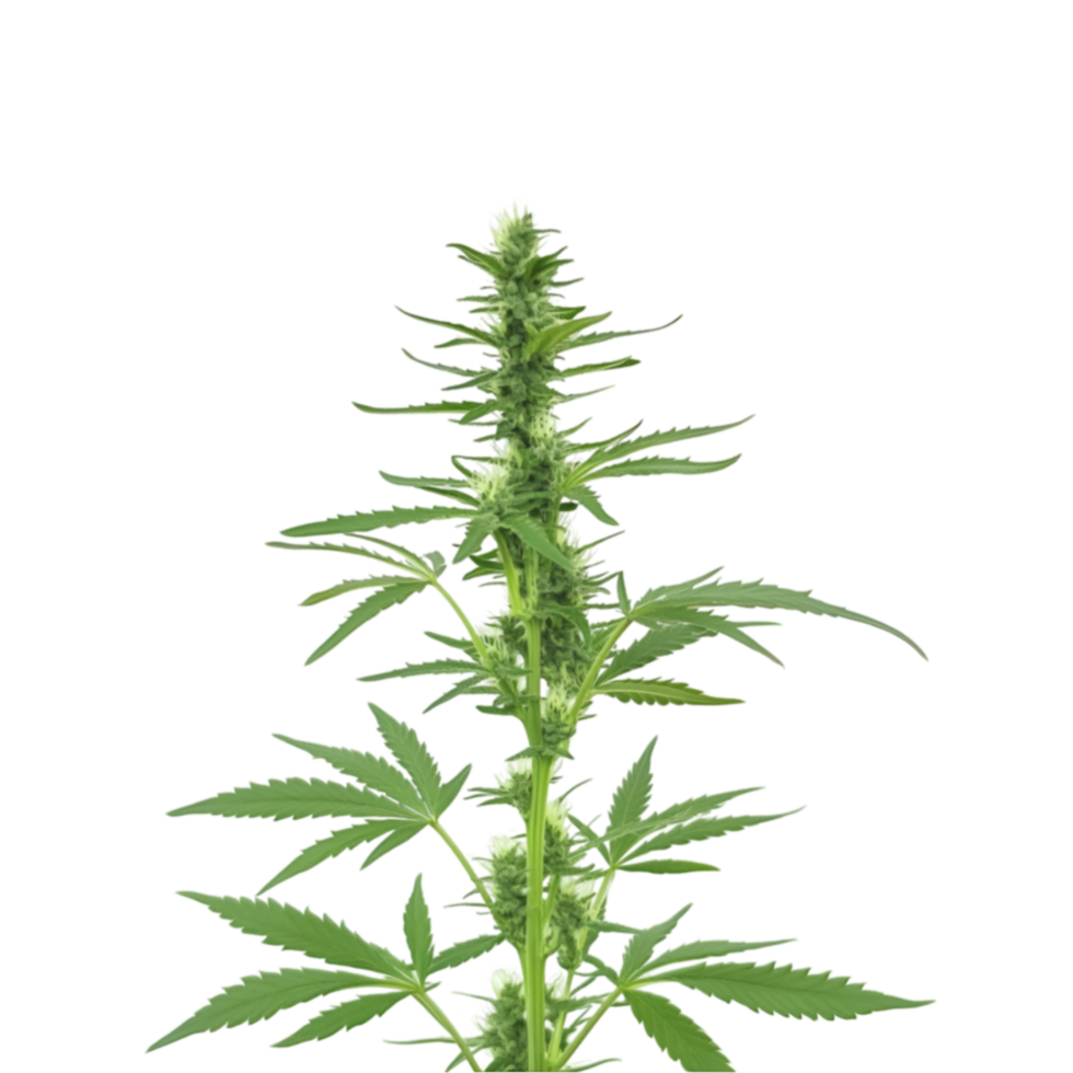 Cannabis plant with buds isolated on a transparent background png