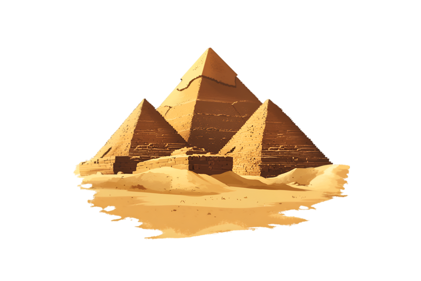 Pyramids of Giza isolated on a transparent background png
