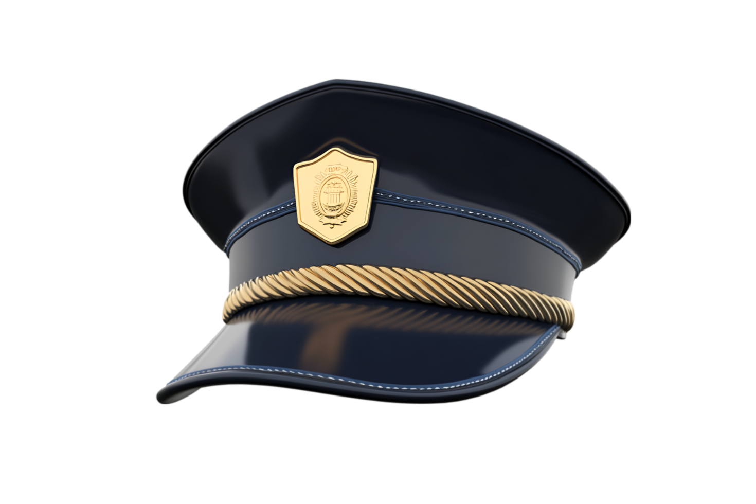 Police officer cap isolated on a transparent background png
