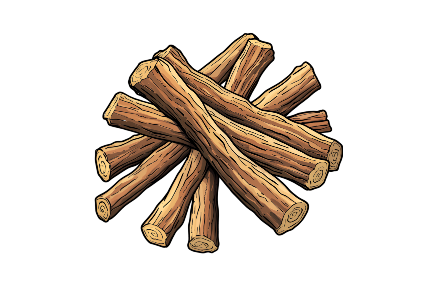 Stack of firewood isolated on a transparent background png