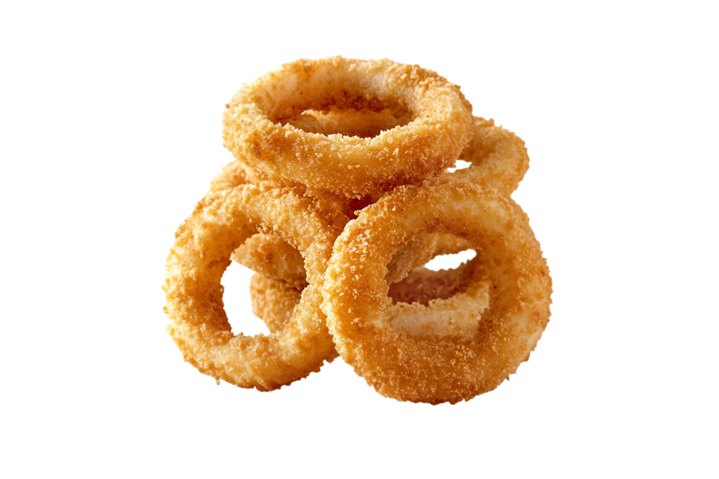 Crispy onion rings isolated on a transparent background png