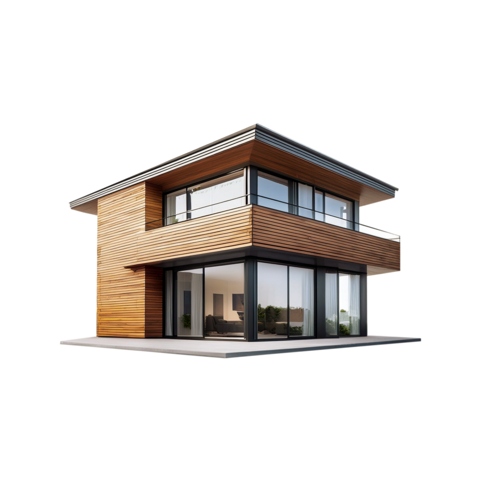 Building Modern house on transparent background png