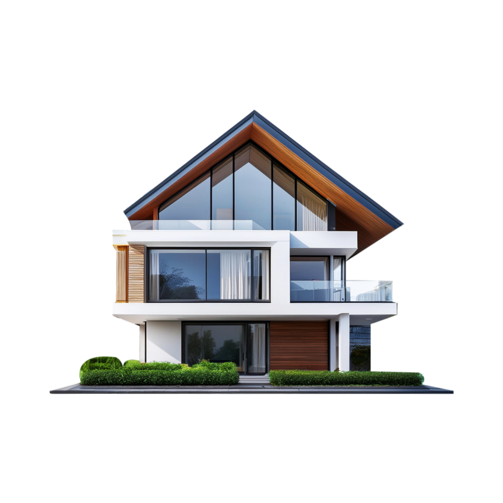 Modern house building on transparent background png