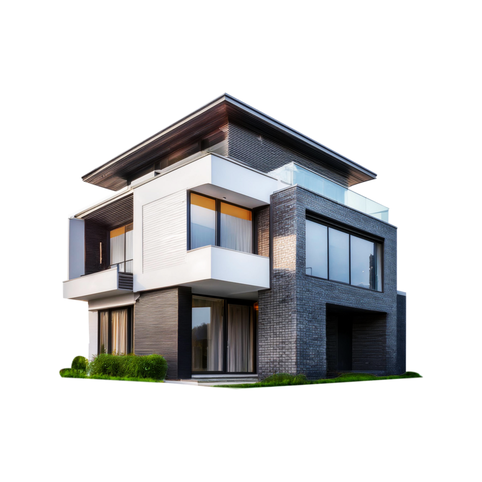 Beautiful building Modern house on transparent background png