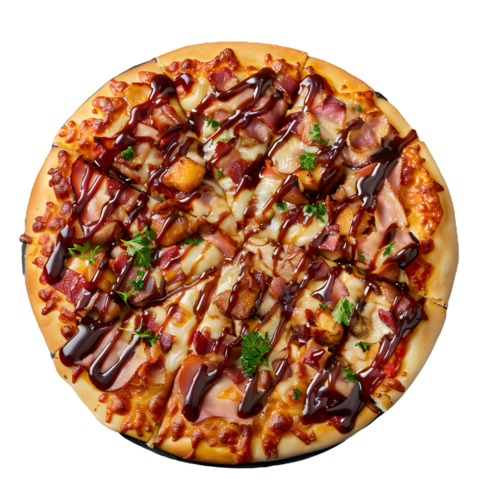 uma pizza com bacon e queijo em isto png