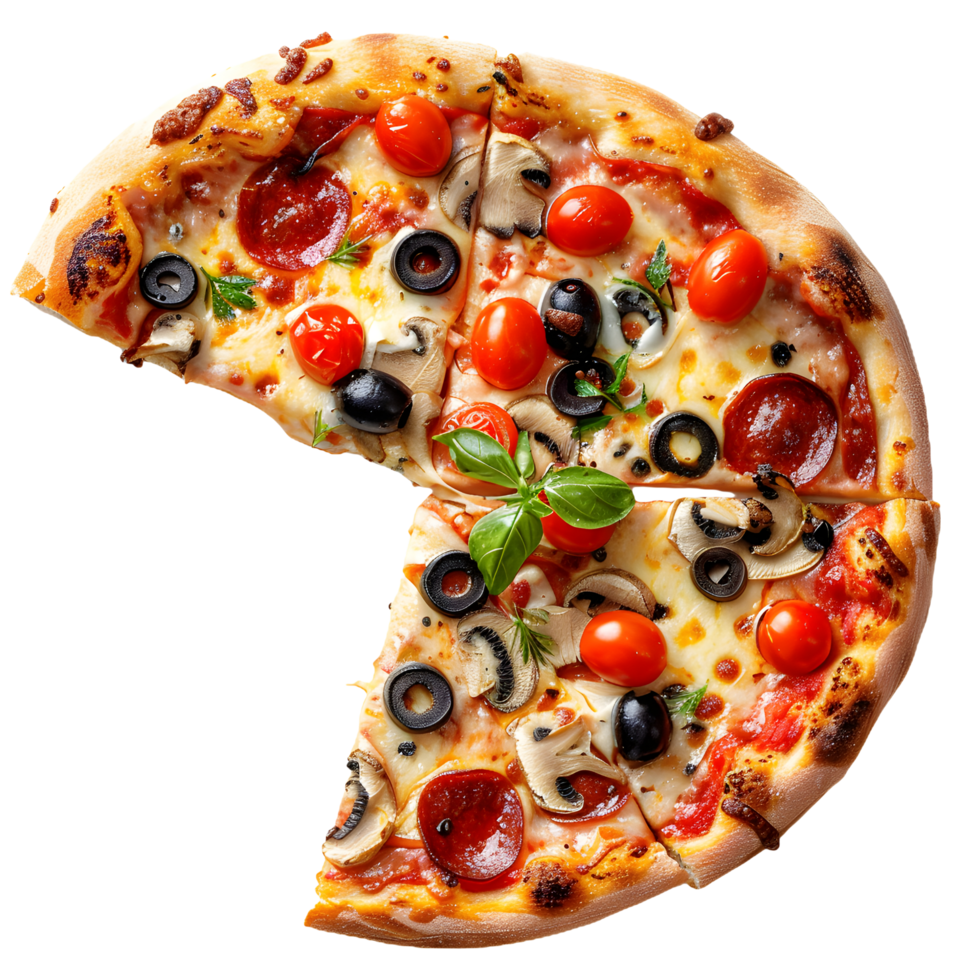 pizza with different toppings png
