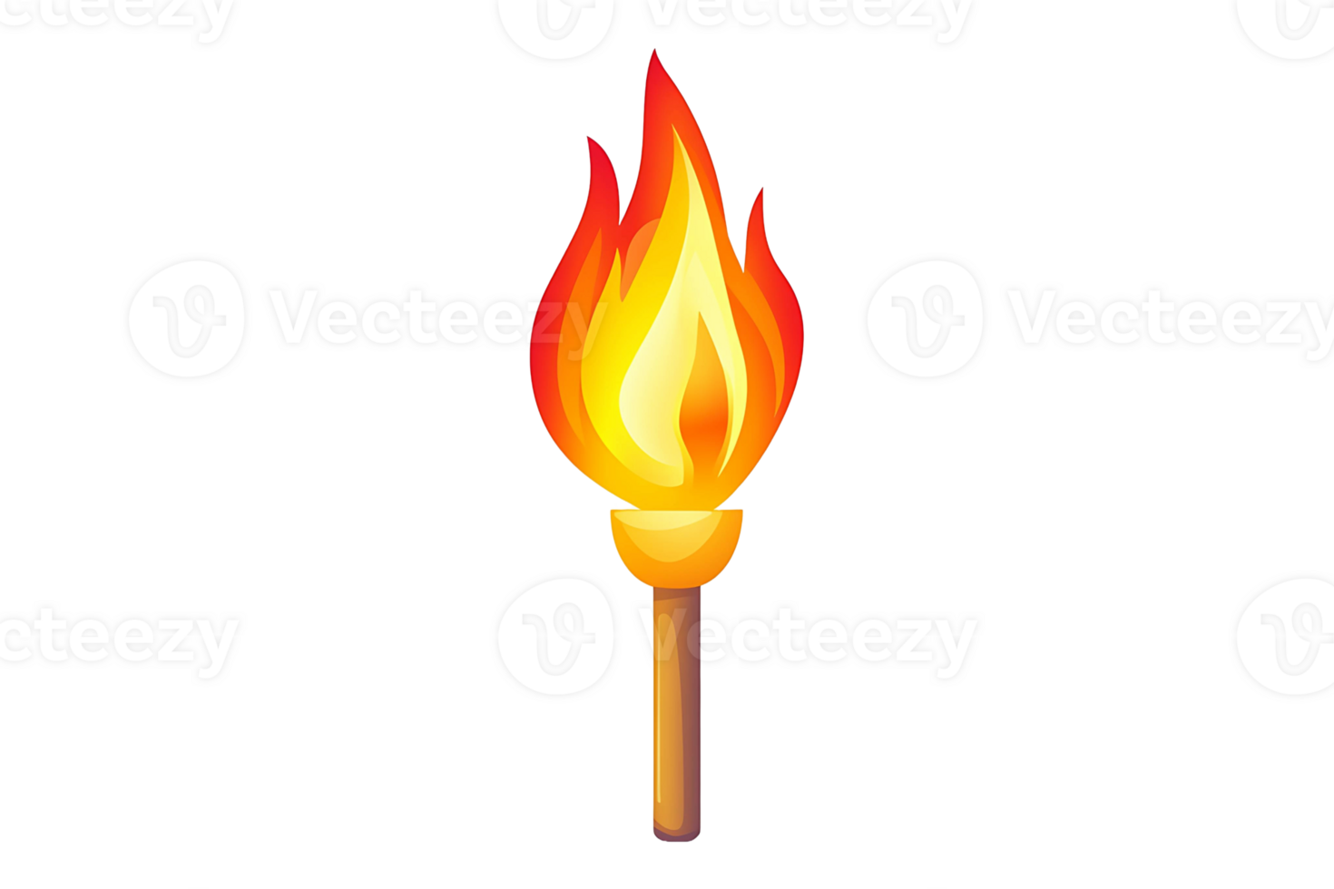 Torch flame icon isolated on transparent background. png