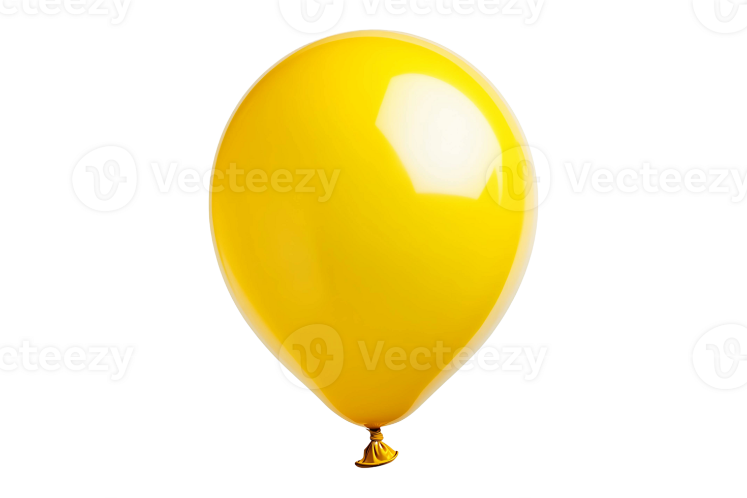 Yellow balloon isolated on transparent background. png