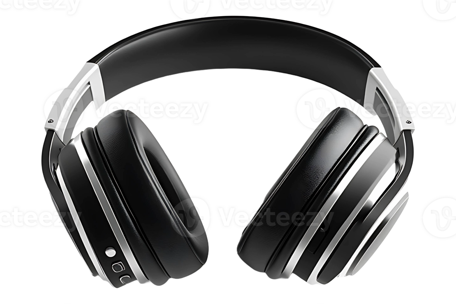 Wireless overhead headphones isolated on transparent background. png